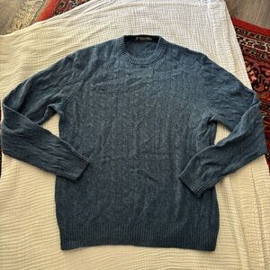 Vintage J Crew pullover blue cable knit sweater lambswool size men’s XL